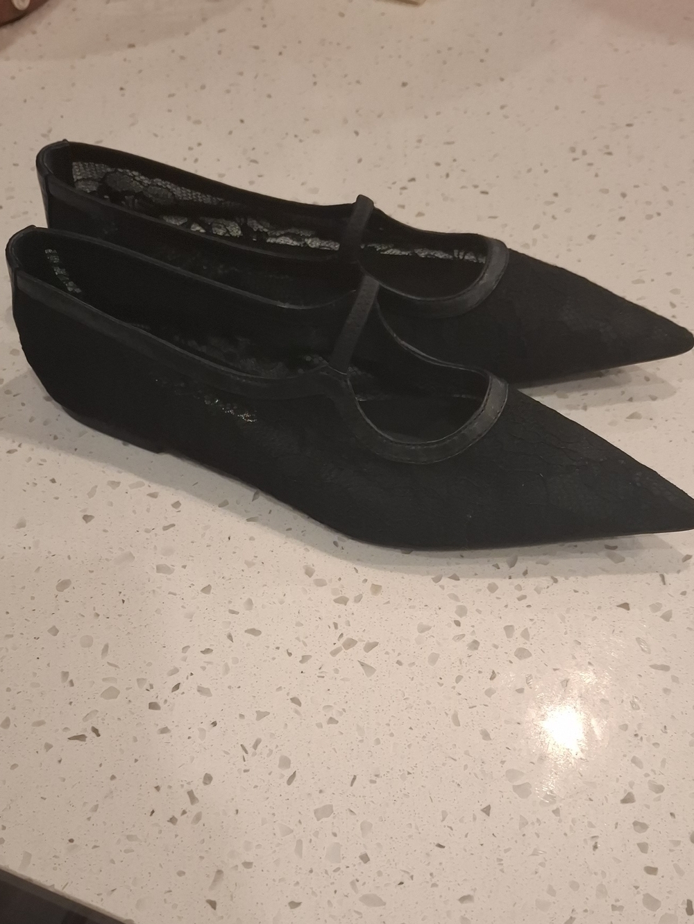 Matisse Fleur Lace Pointed Toe Ballet Flats Black Witchy Goth Size 7